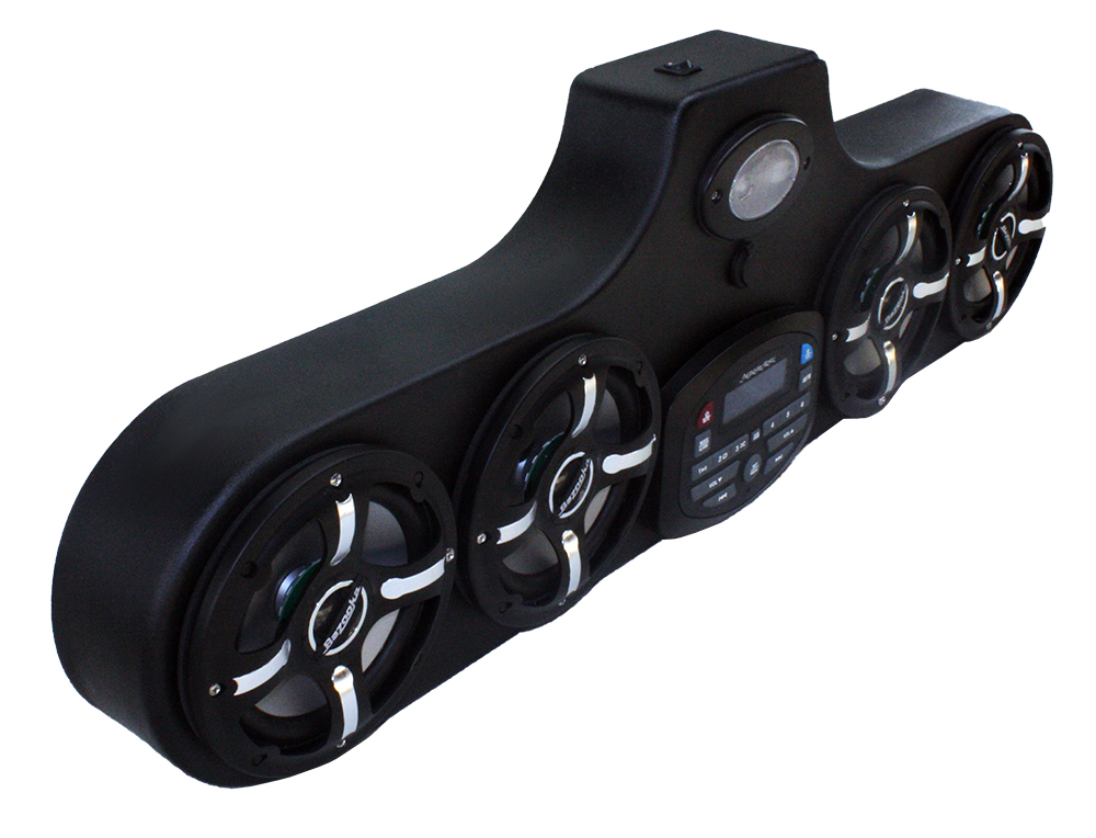 4 Speaker Stereo System W AM FM Bluetooth LED Speakers