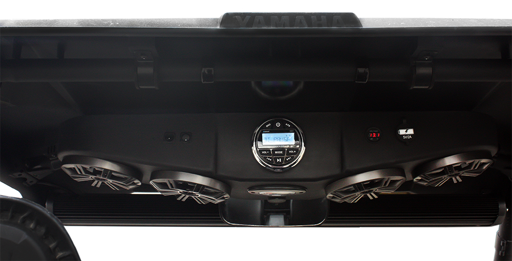 <p>UR4 loaded with LED Kicker speakers and Kicker KMC-2 radio on a Yamaha Wolverine</p> - Taylor