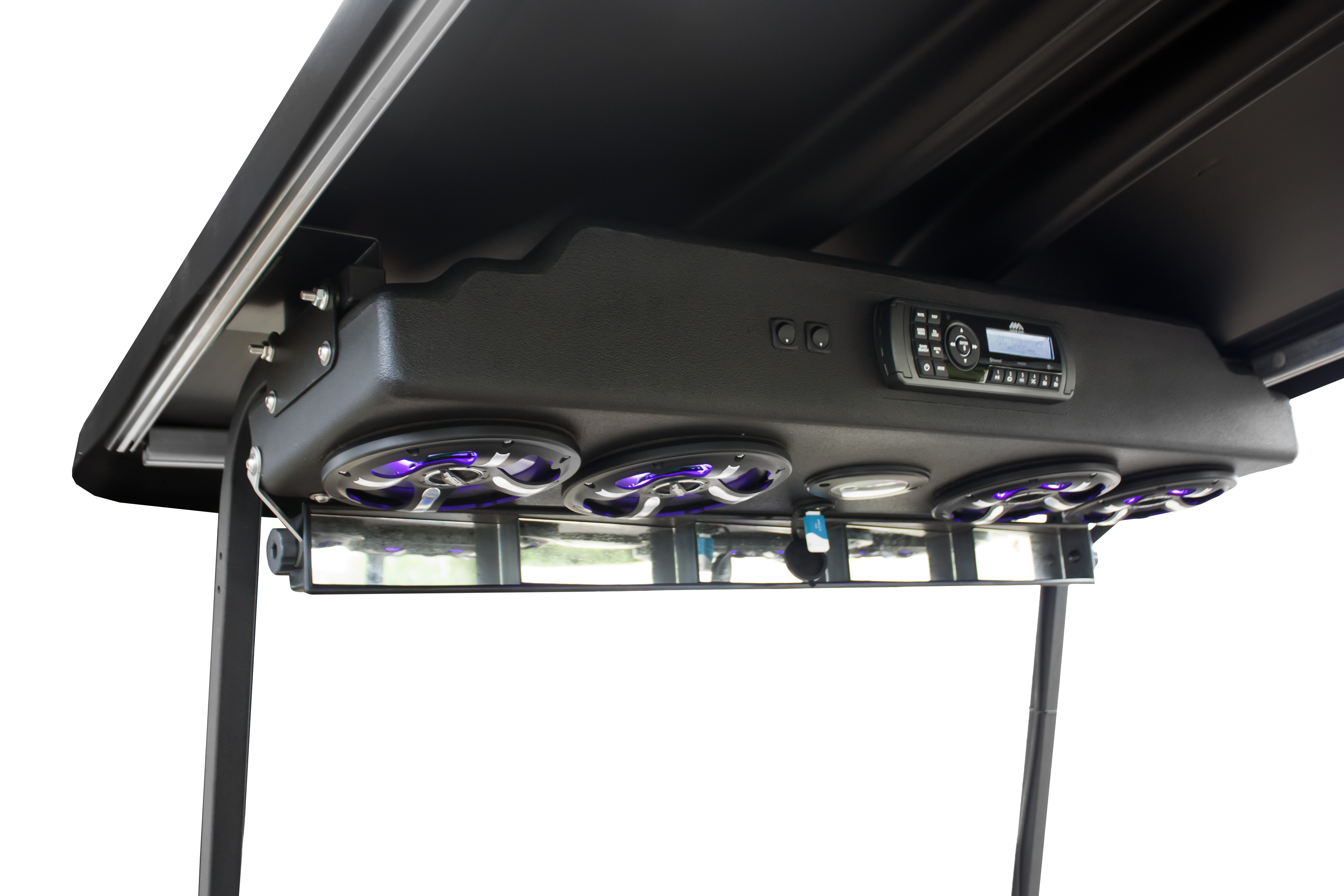 <p>Club Car Onward console with the MA200 and four 6.5" LED Bazooka speakers</p> - Taylor