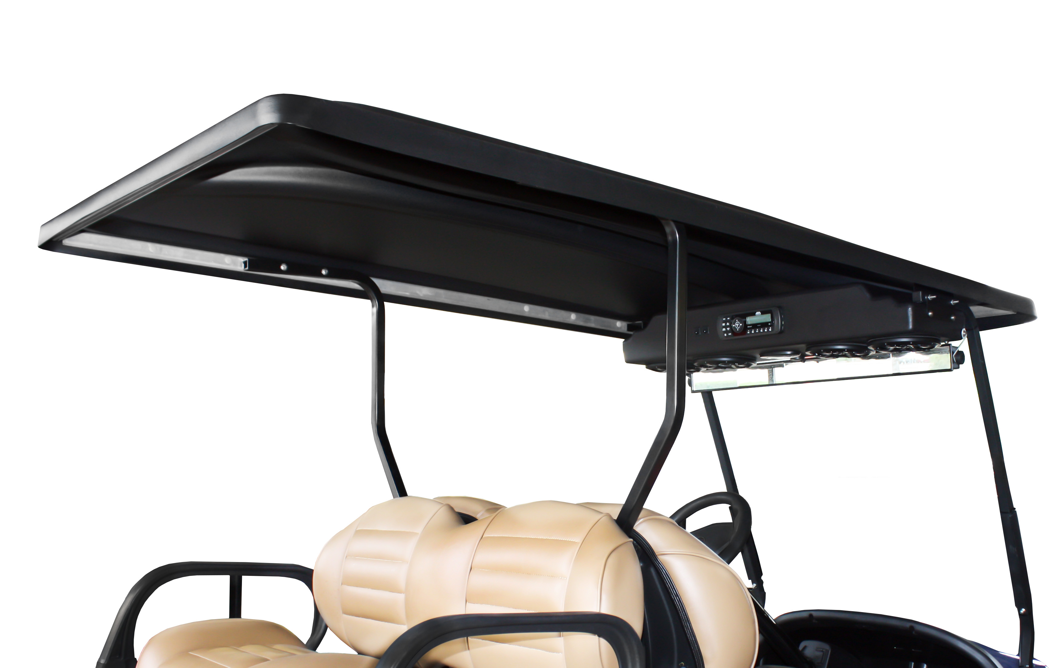 <p>Club Car Onward console with the MA200 and four 6.5" LED Bazooka speakers</p> - Taylor