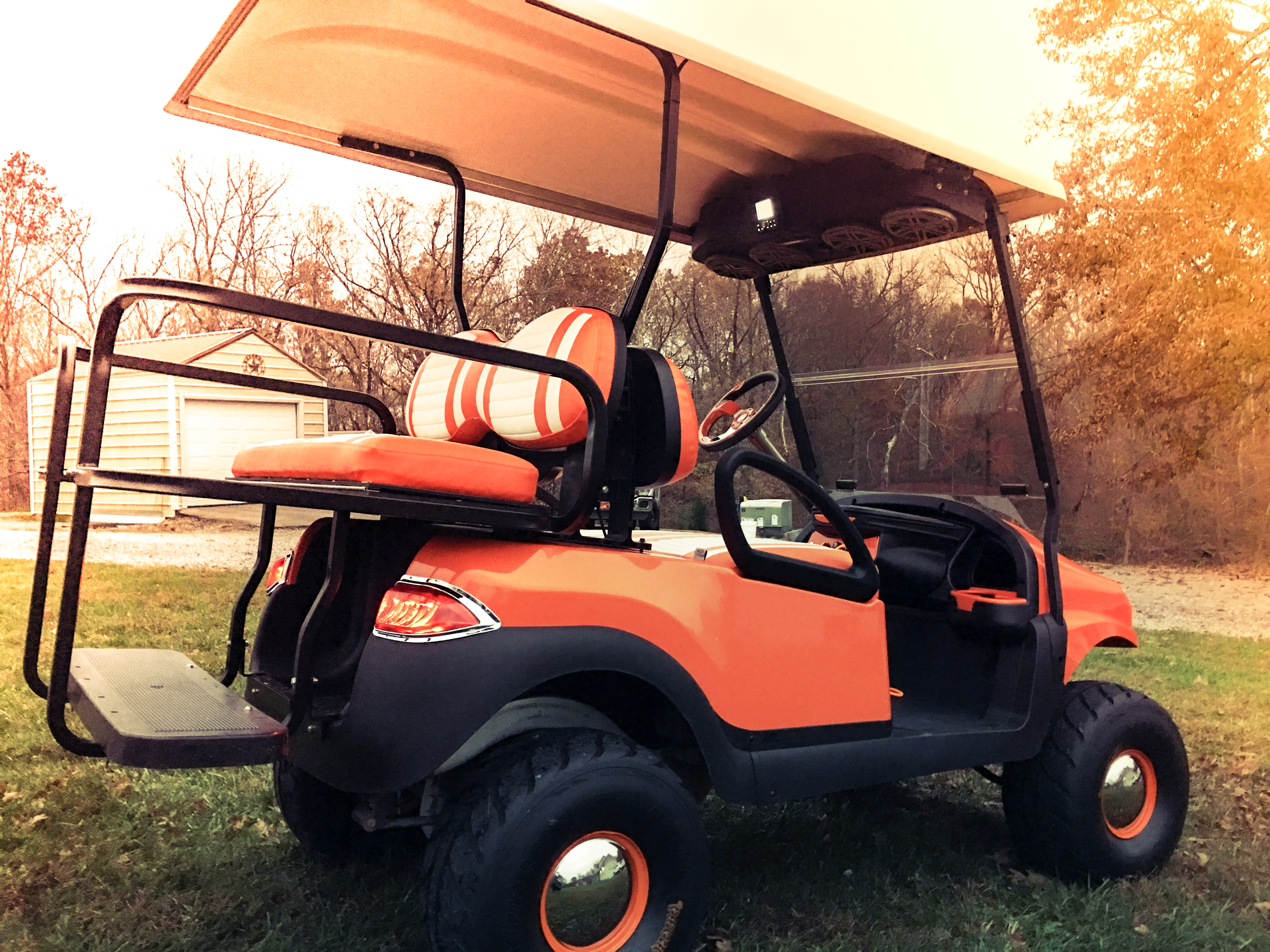 <p>Awesome photo sent in by a happy customer of the CCPF894 installed on his Club Car</p> - Taylor