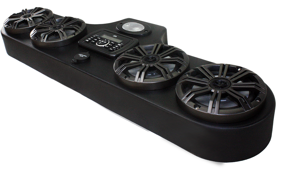 4 Speaker Stereo System With Marine Audio Radio Kicker Speakers