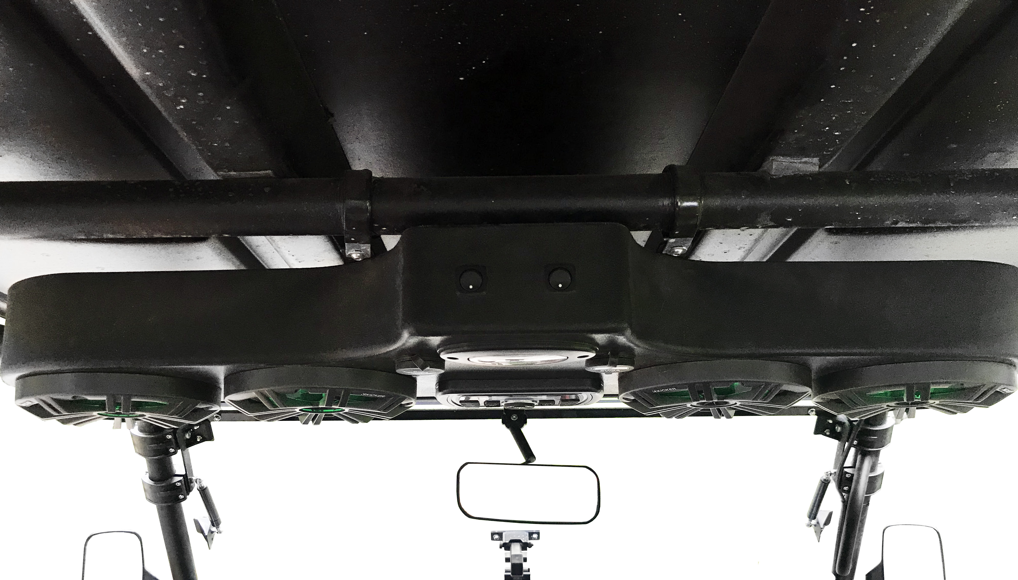 <p>UM4 loaded with an MA300 radio and LED Kicker Speakers mounted on a Kawasaki TERYX</p> - Taylor