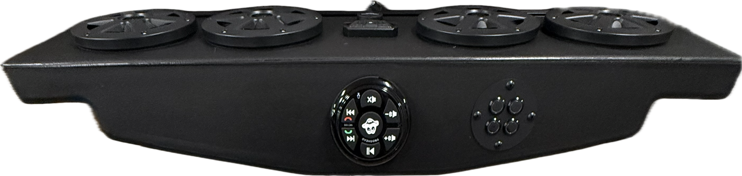 (4) LED-RGB marine speakers, MC100 audio unit W/ Bluetooth, Aux, Usb and handsfree talking, multi-function dome light and 30